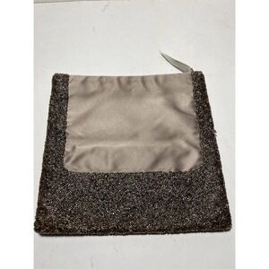 Banana REPUBLIC Beaded Purse Clutch Evening Rhinestones Foldover Zipper